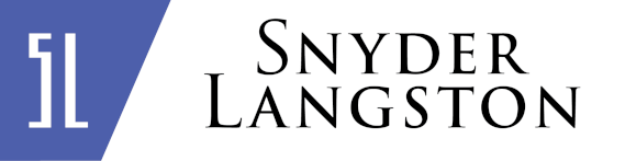 Snyder Langston logo w/ blue brand mark